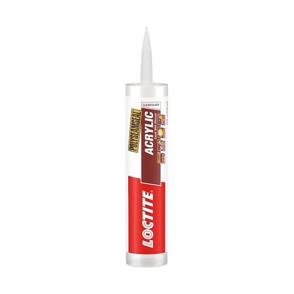 Loctite POLYSEAMSEAL Acrylic Caulk, Clear, -5 to 170 deg F, 10 oz Cartridge - 1507593