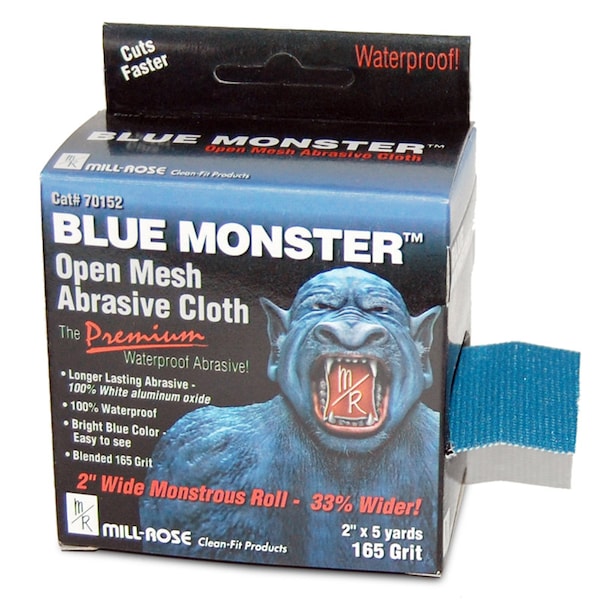 Blue Monster Mill Rose Blue Monster 5 yd L X 2 in. W Aluminum Oxide 165 Grit Medium Open Mesh Abrasive Cloth - 70152