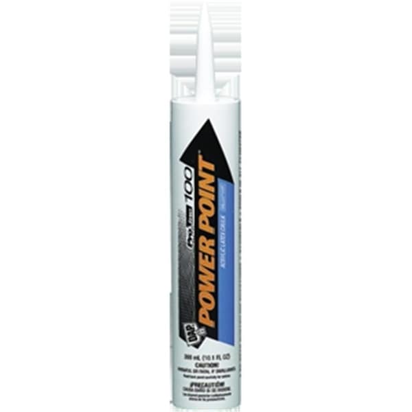 Homestead 18700 10 oz. White Power Point 100 Acrylic Latex Caulk - White - 10 oz., 12PK - HO3573882