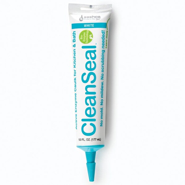 Cleanseal 6 Oz. Sashco White Active Enzyme Caulk for Kitchen and Bath - 11070