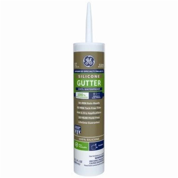 Henkel Ge Products 10.1 oz Gutter Caulk Silicone 2 Sealant, Clear, 12PK - 782836