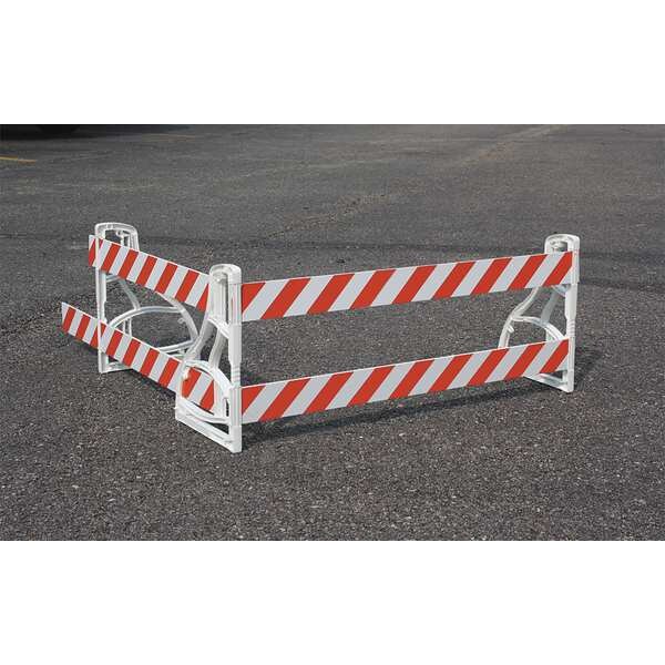 Cortina Safety Products P-Cade Barricade Kit, Polypropelene, Engineer, 36 in Height, 72 in Length, Orange/White - 97-1700-6G
