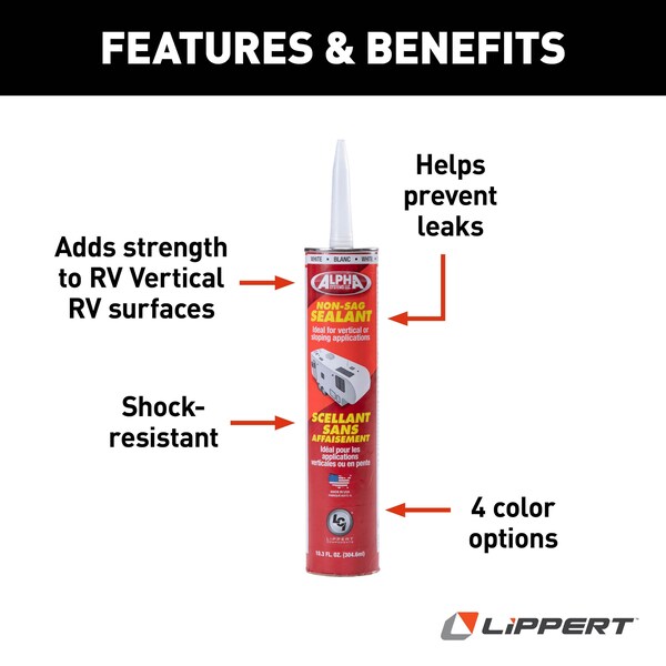 Lippert 1010 WHITE UPC NON-SAG SEALANT - 10.3 OZ TUBE - 862157