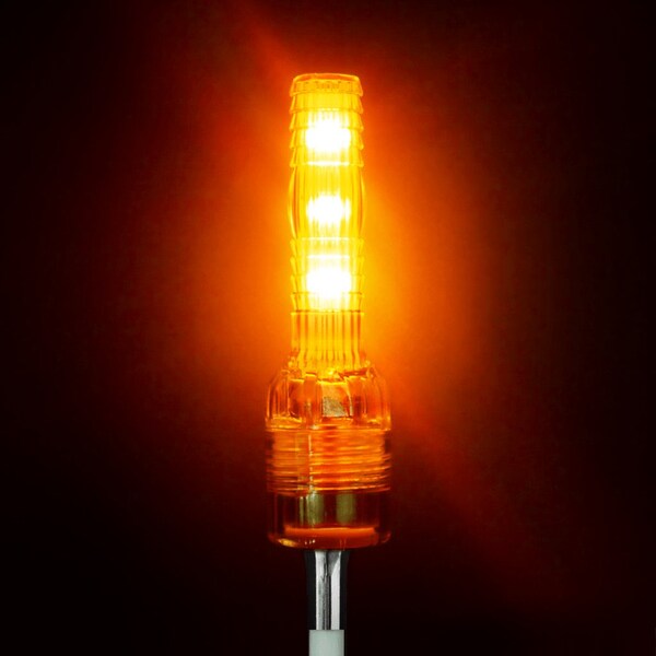 Safetywhips Warning Whip LED Whip Light, Amber, Break Resistant Polycarbonate Plastic, 4.75 Length - SC4-FA