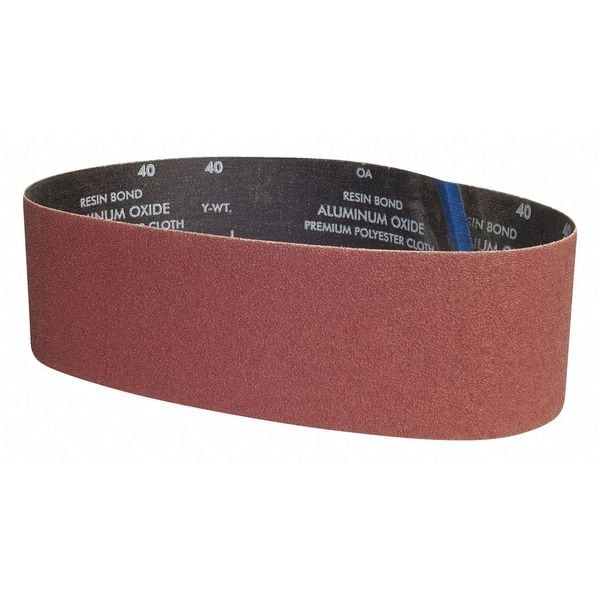 Zoro Select Sanding Belt, 4 in W, 36 in L, Coated, Aluminum Oxide, P60 Grit, Medium, YP0998W, Black - 78072775829