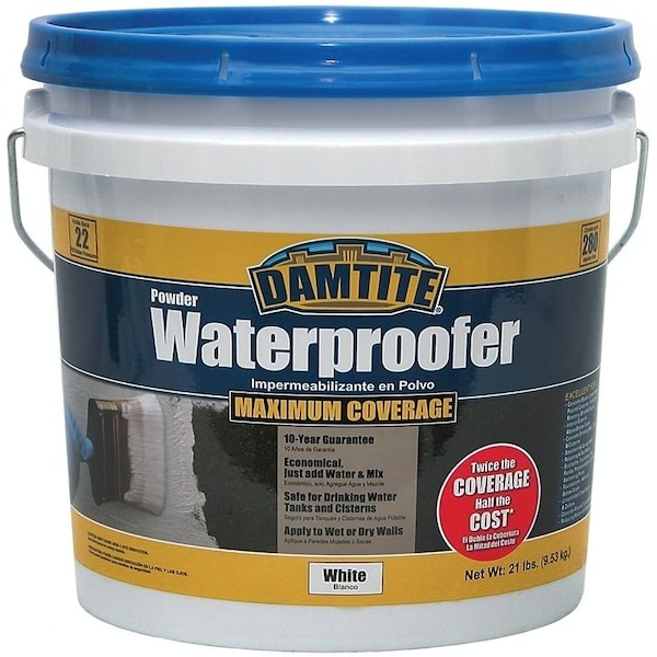 Damtite DAMTITE 01211 Powder Waterproofer, Powder, White, 21 lb Pail - 1211