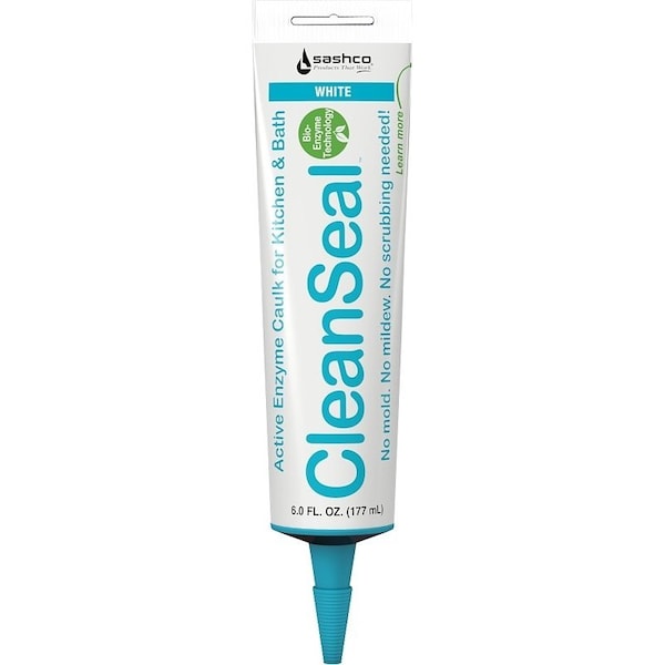 Cleanz 11063 Kitchen and Bath Caulk, White, 4 to 5 days Curing, 40 to 100 deg F, 6 oz - 11070