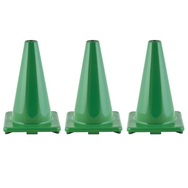 Champion Sports Hi-Visibility Cone, Vinyl, 12 in Height, Green - C12GN
