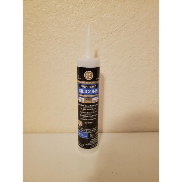 Henkel Ge Products 10.1 oz GE Supreme Silicone Window & Door Sealant - Clear, 12PK - 130347