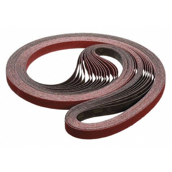 3M Cubitron Sanding Belt, 1 in W, 137 in L, Coated, Ceramic, 36 Grit, Extra Coarse, 984F, Maroon - 7010292545