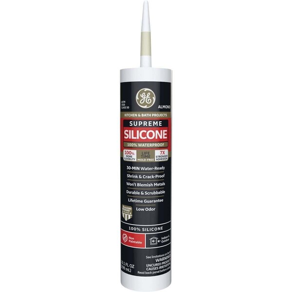 Henkel Ge Products 10.1 oz GE Supreme Silicone Kitchen & Bath Sealant - Almond - 116777