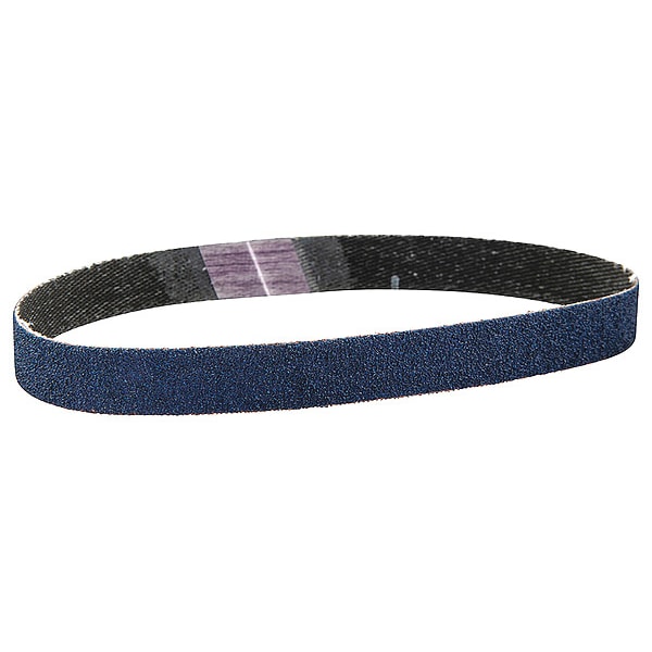 Norton Co Sanding Belt, 1/2 in W, 12 in L, Coated, Zirconia Alumina, 60 Grit, Coarse, BlueFire R823P, Blue - 66623373753