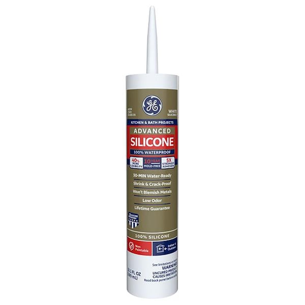 Silicone Ii 10.1 oz Kitchen & Bath Caulk Sealant White, 12PK - 12235
