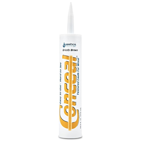 Conceal 10.5 Oz Sashco Grizzly Brown Water-Based Textured Caulk, 12PK - 46090