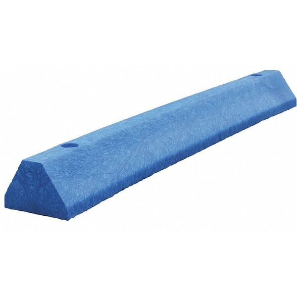 Plastics R Unique Parking Block, Deluxe, 4 ft, Blue, Lags - D4PBBL-LAGS