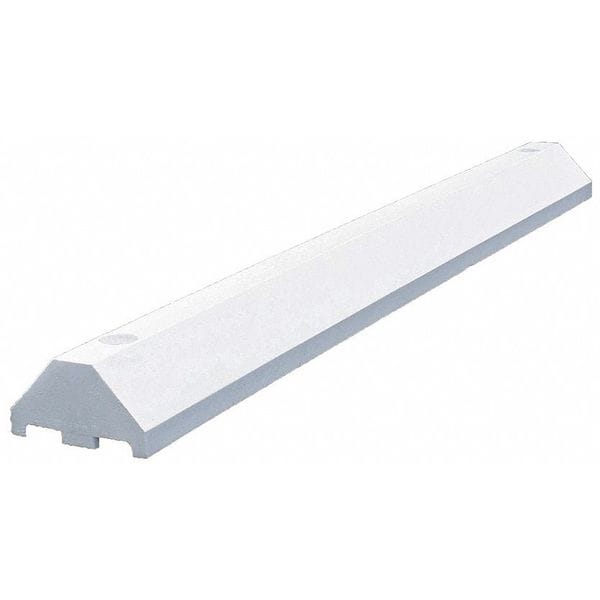 Plastics R Unique Parking Blocks, 3 in Height, 4 ft Length, Ultra White - ULTRA3648PBW-SPIKES
