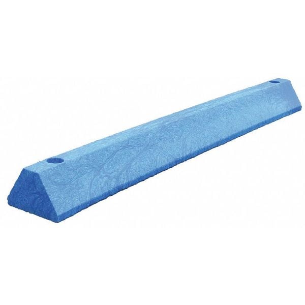 Plastics R Unique Parking Block, Standard, 4 ft., Blue, Spikes - S4PBBLTRUE-SPIKES