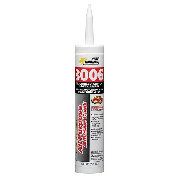 White Lightning 10 Oz White 3006 All Purpose Adhesive Caulk - 30060