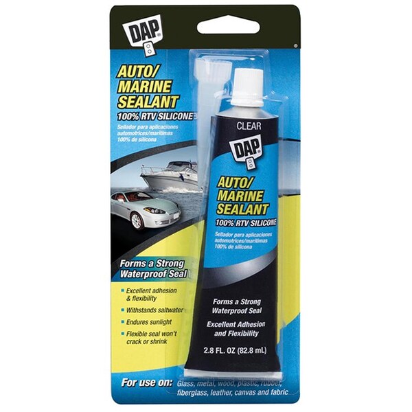 Silicone 2.8 Oz Dap Clear Auto/Marine Sealant, 100% RTV - 694