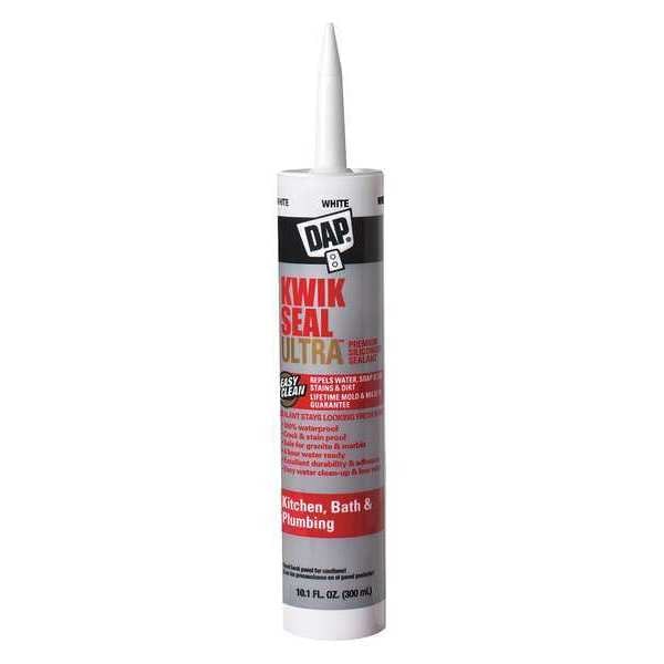 Dap Acrylic Latex Sealant, 10 oz, Cartridge, White, Acrylic Latex Base, Kwik Seal Ultra - 18897