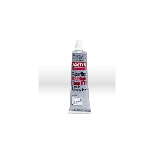 Loctite Silicone Sealant, SuperflexR Red High Temp RTV, Silicone Adhesive Sealant 80 ml Tube, Carded - LOC59630