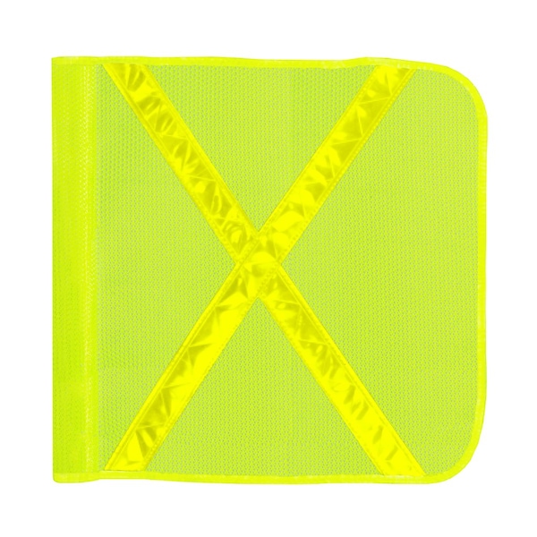 Safetywhips Warning Whip Flag, Orange Mesh, Yellow Reflective X, 16 Length - FLAG16-Y-XY