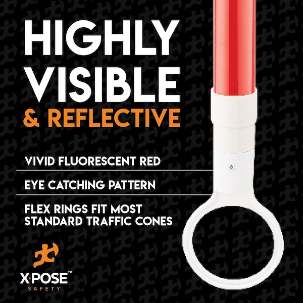 Xpose Safety Retractable Barrier for Traffic Cones White/Orange 53in to 84in - CBO53/84-1-X