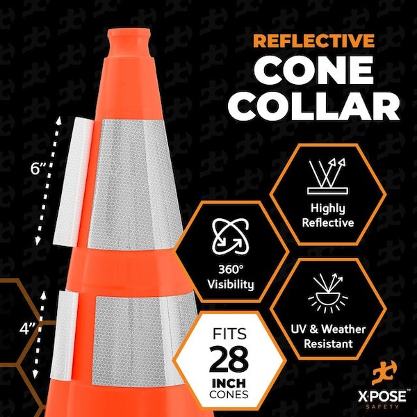 Xpose Safety Traffic Safety Cone, PVC, 28 in Height, 14 in Length, Orange - RC28-64-20-X-S