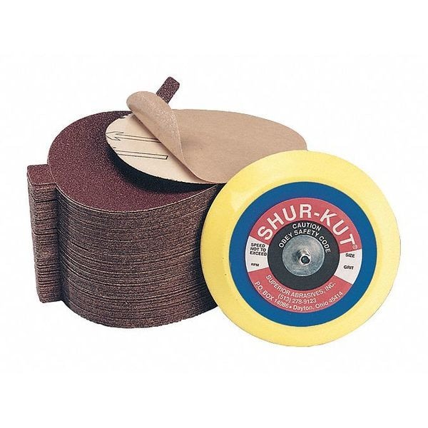 Superior Abrasives Coated PSA Disc, w/Tab VC A/O, 6", Grit 120 - A017167