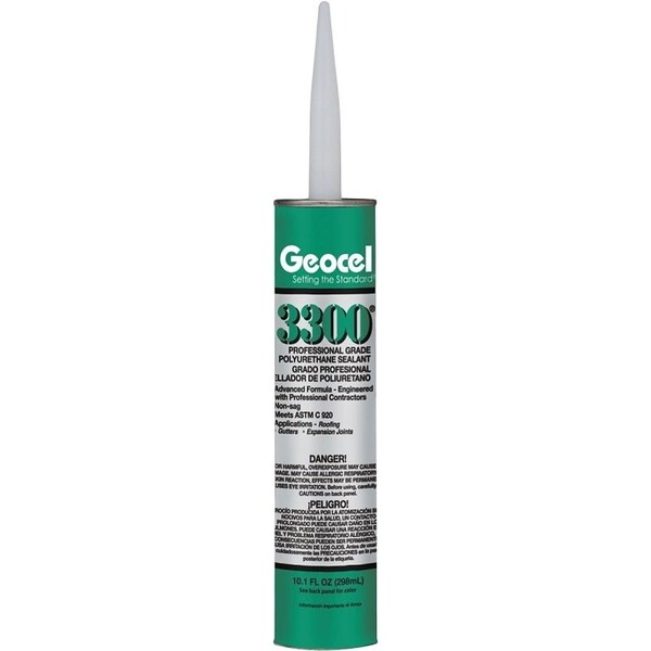 Geocel 3300 Series Polyurethane Sealant, Gray, Liquid, 10.1 oz Cartridge - 68102