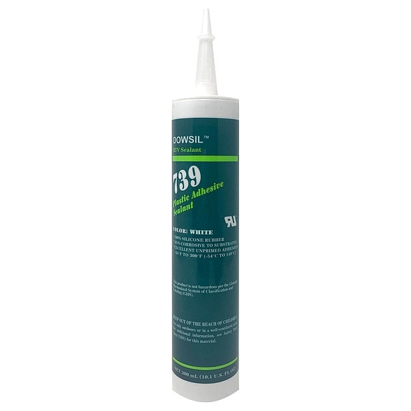 Dowsil Silicone Sealant, 10 oz, Cartridge, Black, Silicone Base, 739 - 99180649