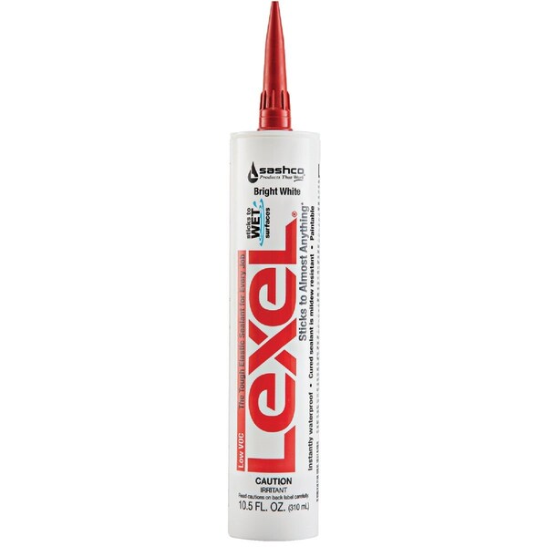 Sashco Lexel 10.5 Oz. VOC Caulk Polymer Sealant, Bright White - 13080