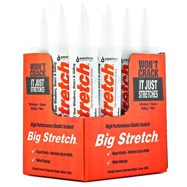 Big Stretch 10.5 Oz Sashco 10006 Clear Big Stretch Water-Based Elastomeric Sealant - 10006