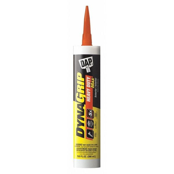 Dap Heavy Duty Max Construction Adhesive, 9 fl oz, Cartridge, White, Hybrid Base, HD Max - 27511