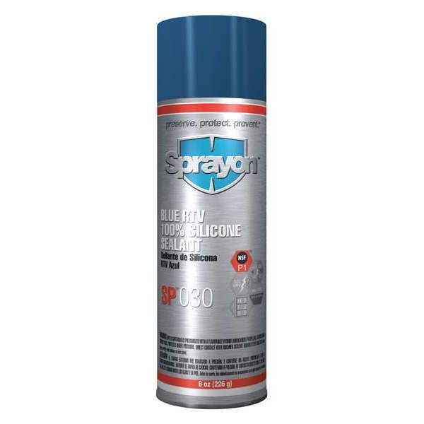 Sprayon Mildew and Water Resistant Silicone Sealant, 8 oz, Blue, Temp Range -80 to 450 Degrees F - S00030000