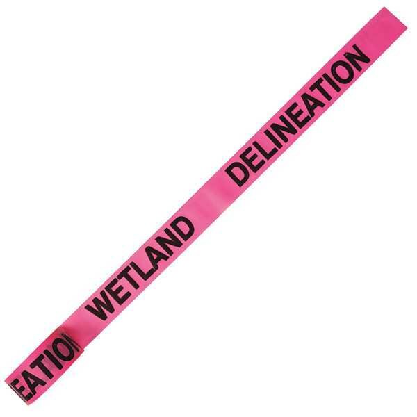Zoro Select Flagging Tape, Wetland Delineation, Fluorescent Pink, 1 1/2 in Wide x 150 ft Length, Vinyl, 2.5 mil - CUPGBK106-200