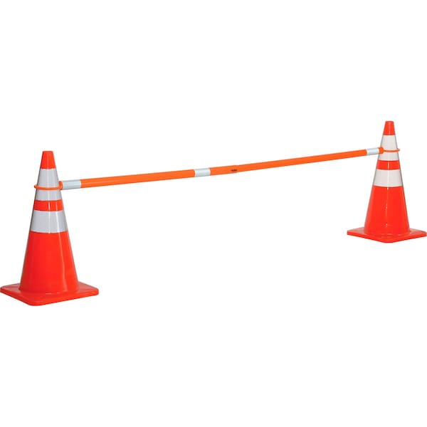 Global Industrial Retractable Cone Bar, Plastic, 96 in Length, Orange - 708173