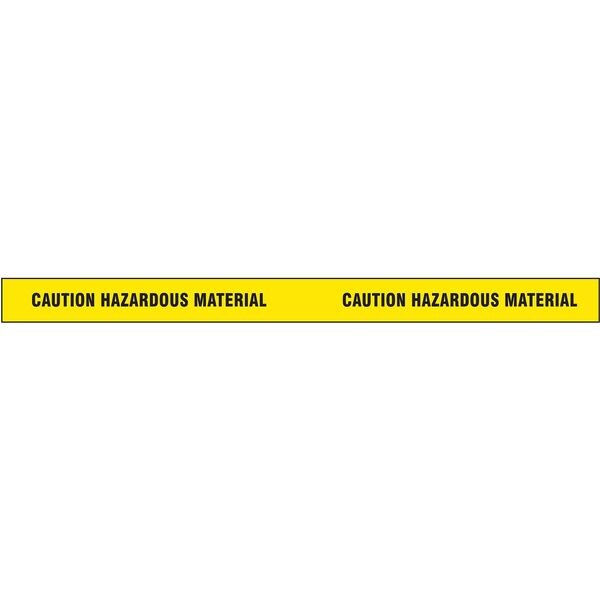 Zoro Select Barricade Tape, Caution Hazardous Material, Yellow, 2 in Wide x 180 ft Length, Vinyl, 4 mil - 2IN W X 60 YDS.