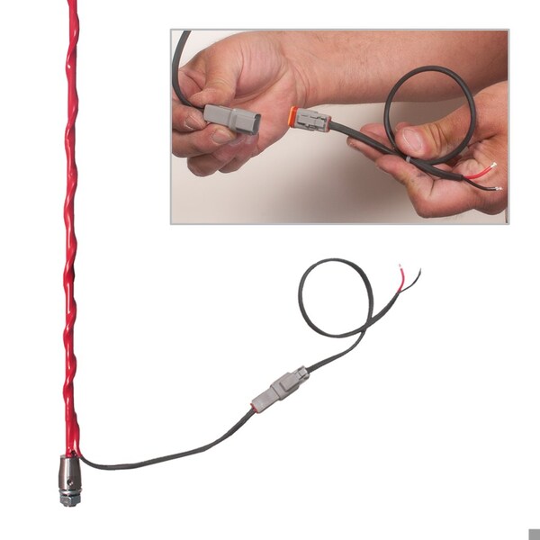 Safetywhips Warning Whip Alloy Whip with Flag, Red Whip, Orange Flag, Yellow Reflective X, Alloy, 84 Length - AW07D-RED-X