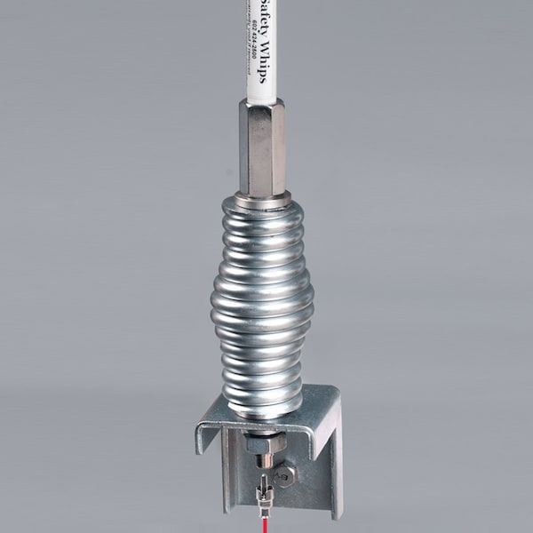 Safetywhips Warning Whip Base, Steel, 5.25 Length, Hot Plug (HP.1), 1/2 inch Lock washer & Hex nut. - 519.30B