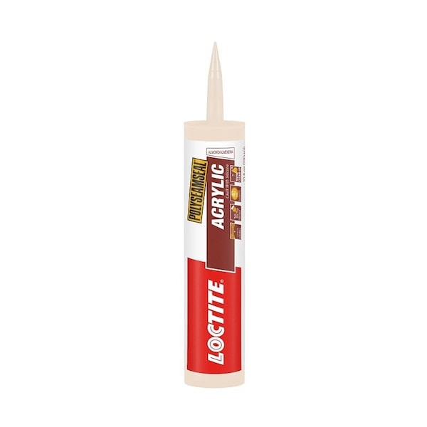 Loctite POLYSEAMSEAL Acrylic Caulk, Almond, -5 to 170 deg F, 10 oz Cartridge - 1507598