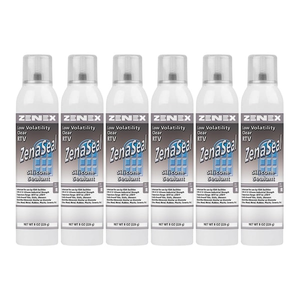 Zenex Zenaseal RTV Clear net 8 oz.cans., 6PK - 494595