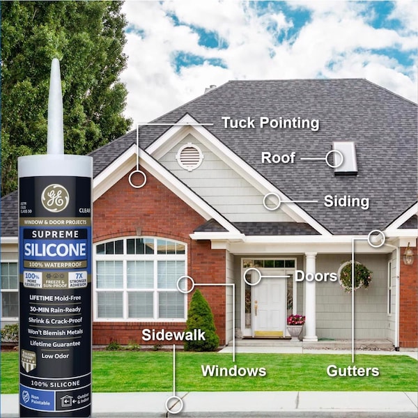 Ge GE Supreme White Silicone Window and Door Sealant 10.1 oz - 2709107