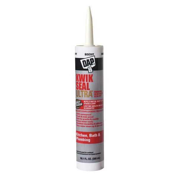 Dap Acrylic Latex Sealant, 10 oz, Cartridge, Biscuit, Acrylic Latex Base, Kwik Seal Ultra - 18899