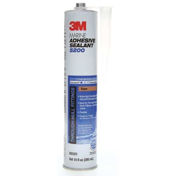 3M Polyurethane Adhesive Sealant, 10 oz, Cartridge, Tan, Polyurethane Base, 5200 - 5200