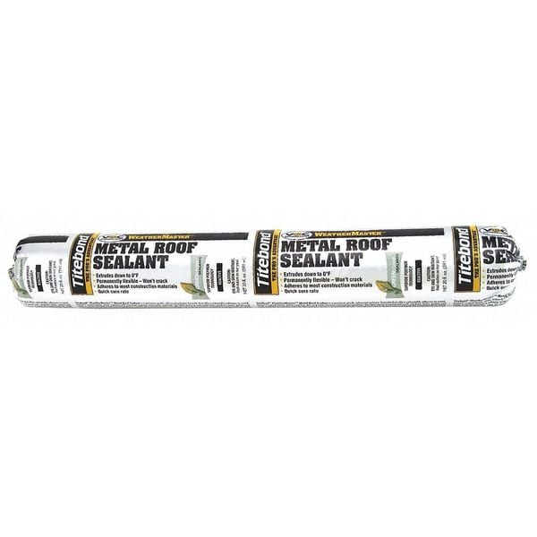 Titebond Metal Roof Sealant, 20 oz, SausaPack, Gray, Allyl Terminated Polyether Base, WeatherMaster - 63052A
