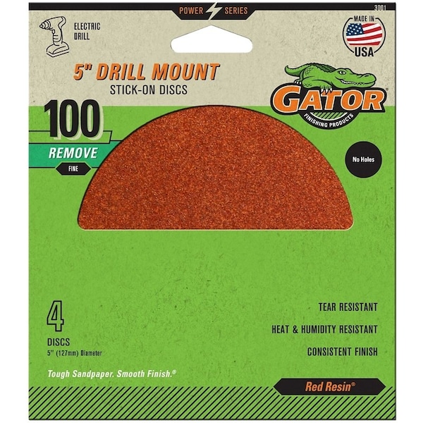Gator 5IN 100GRIT PSA DISC 4PK - 3001GA