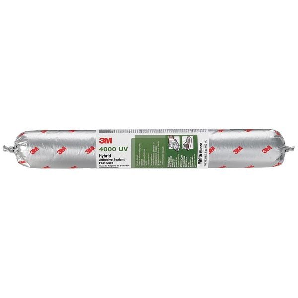 3M Polymer Adhesive Sealant, 20 oz, Sausage Pack, White, Polymer Base, 4000 UV - 4000 UV