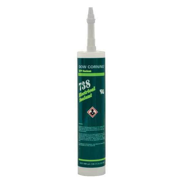 Dowsil Silicone Sealant, 10 oz, Cartridge, White, Silicone Base, 738 - 99180508