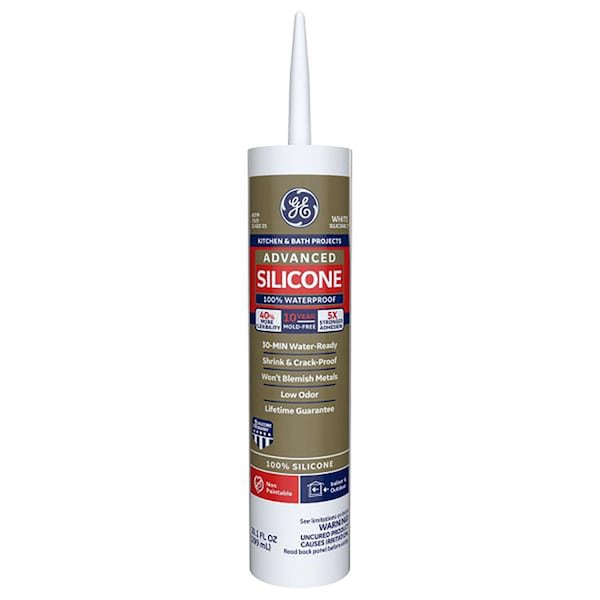 Silicone Ii GE Advanced White Silicone 2 Kitchen and Bath Caulk Sealant 10.1 oz - GE-5070